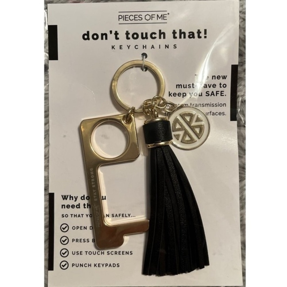 💖3/$15💖 Piece of Me Don’t Touch That Keychain Door Opener Tassel Black Gold